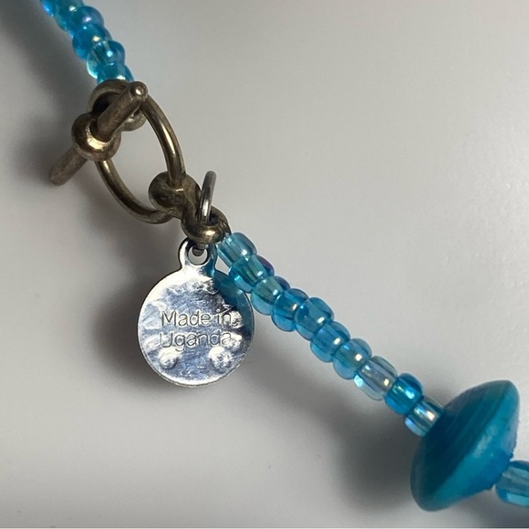 Blue Water Paper Bead Necklace Bead For Life Uganda 20” - Picture 5 of 9